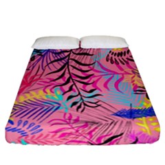 Illustration Reason Leaves Design Fitted Sheet (california King Size) by Simbadda