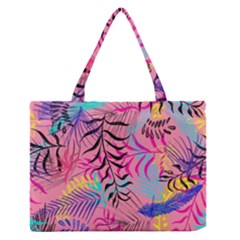 Illustration Reason Leaves Design Zipper Medium Tote Bag by Simbadda