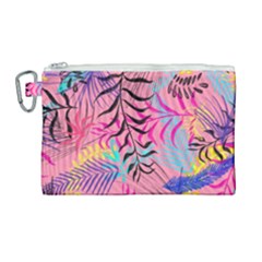 Illustration Reason Leaves Design Canvas Cosmetic Bag (large)