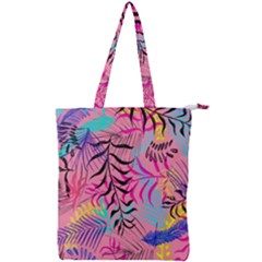 Illustration Reason Leaves Design Double Zip Up Tote Bag by Simbadda