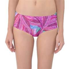 Leaves Tropical Reason Stamping Mid-waist Bikini Bottoms by Simbadda