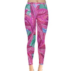 Leaves Tropical Reason Stamping Inside Out Leggings by Simbadda