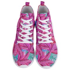 Leaves Tropical Reason Stamping Men s Lightweight High Top Sneakers by Simbadda