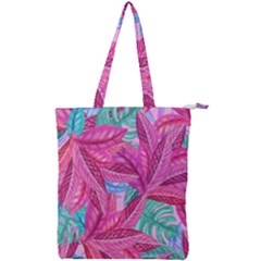 Leaves Tropical Reason Stamping Double Zip Up Tote Bag by Simbadda