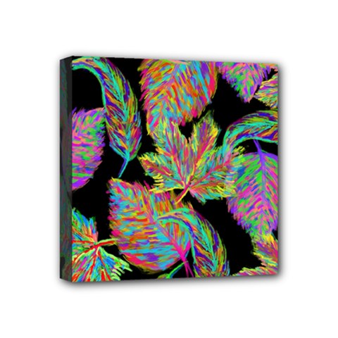 Autumn Pattern Dried Leaves Mini Canvas 4  X 4  (stretched) by Simbadda