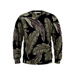 Jungle Leaves Tropical Pattern Kids  Sweatshirt