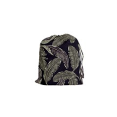 Jungle Leaves Tropical Pattern Drawstring Pouch (xs) by Simbadda