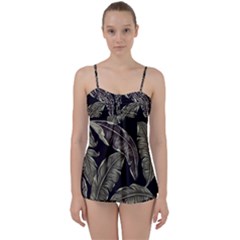 Jungle Leaves Tropical Pattern Babydoll Tankini Set by Simbadda