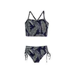 Jungle Leaves Tropical Pattern Girls  Tankini Swimsuit by Simbadda