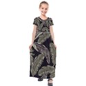 Jungle Leaves Tropical Pattern Kids  Short Sleeve Maxi Dress View1