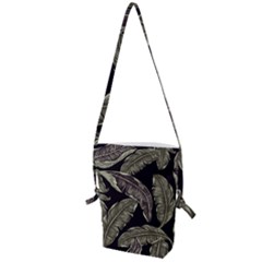 Jungle Leaves Tropical Pattern Folding Shoulder Bag by Simbadda