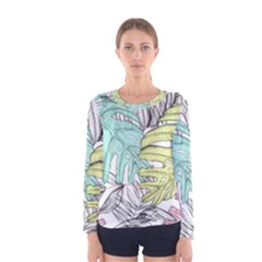 Leaves Tropical Plant Summer Women s Long Sleeve Tee