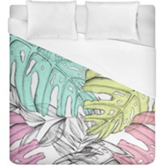 Leaves Tropical Plant Summer Duvet Cover (king Size) by Simbadda