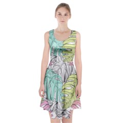 Leaves Tropical Plant Summer Racerback Midi Dress by Simbadda