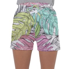 Leaves Tropical Plant Summer Sleepwear Shorts by Simbadda