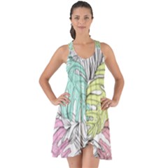 Leaves Tropical Plant Summer Show Some Back Chiffon Dress by Simbadda