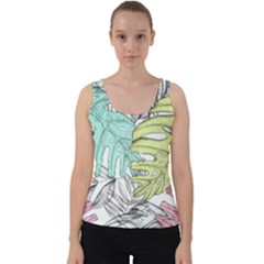 Leaves Tropical Plant Summer Velvet Tank Top by Simbadda