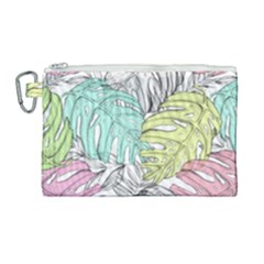 Leaves Tropical Plant Summer Canvas Cosmetic Bag (large)