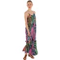 Leaves Tropical Jungle Pattern Cami Maxi Ruffle Chiffon Dress View1