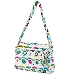 Distorted Circles On A White Background               Front Pocket Crossbody Bag by LalyLauraFLM