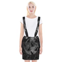 Black Cat Full Moon Braces Suspender Skirt by bloomingvinedesign