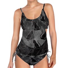 Black Cat Full Moon Tankini Set by bloomingvinedesign