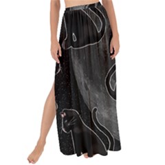 Black Cat Full Moon Maxi Chiffon Tie-up Sarong by bloomingvinedesign