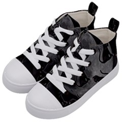 Black Cat Full Moon Kids  Mid-top Canvas Sneakers by bloomingvinedesign