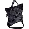 Black Cat Full Moon Fold Over Handle Tote Bag View1