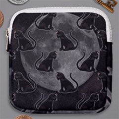 Black Cat Full Moon Mini Square Pouch by bloomingvinedesign