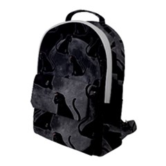 Black Cat Full Moon Flap Pocket Backpack (large) by bloomingvinedesign