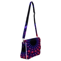 Red Purple 3d Fractals              Shoulder Bag With Back Zipper by LalyLauraFLM