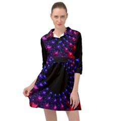 Red Purple 3d Fractals                    Mini Skater Shirt Dress by LalyLauraFLM