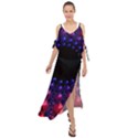 Red purple 3d fractals                    Maxi Chiffon Cover Up Dress View1