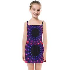 Red Purple 3d Fractals                 Kids Summer Sun Dress by LalyLauraFLM