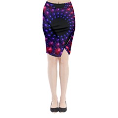 Red Purple 3d Fractals                 Midi Wrap Pencil Skirt by LalyLauraFLM