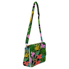 Tropical Leaves               Shoulder Bag With Back Zipper by LalyLauraFLM