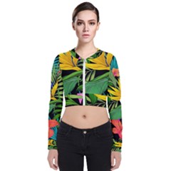 Tropical Leaves                  Zip Up Bomber Jacket by LalyLauraFLM