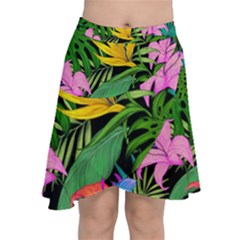 Tropical Leaves                      Chiffon Wrap Front Skirt by LalyLauraFLM