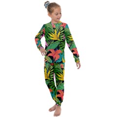 Tropical Leaves                Kids  Long Sleeve Set by LalyLauraFLM