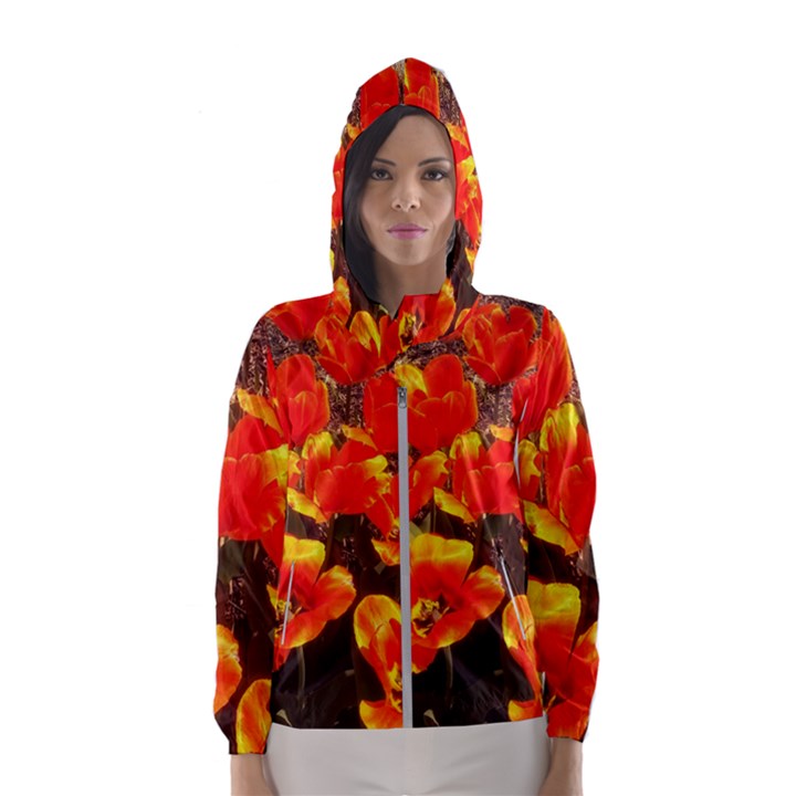 Orange tulips at the Commons Women s Hooded Windbreaker