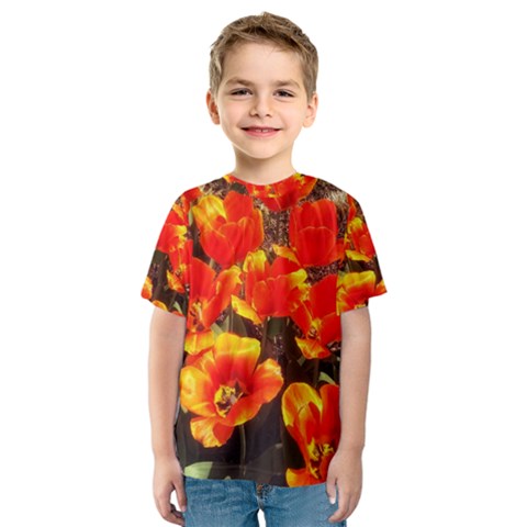 Orange Tulips At The Commons Kids  Sport Mesh Tee by Riverwoman