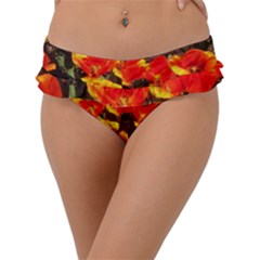 Orange Tulips At The Commons Frill Bikini Bottom by Riverwoman