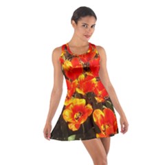 Orange Tulips At The Commons Cotton Racerback Dress by Riverwoman