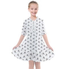 Cycling Motif Design Pattern Kids  All Frills Chiffon Dress