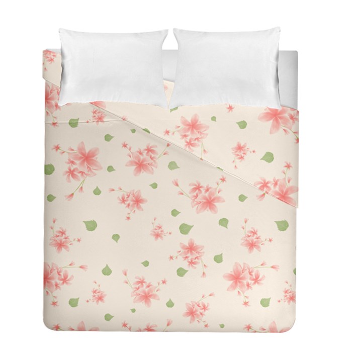 pink flowers pattern spring nature Duvet Cover Double Side (Full/ Double Size)