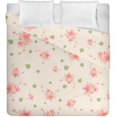 Pink Flowers Pattern Spring Nature Duvet Cover Double Side (king Size) by TeesDeck