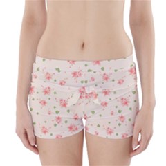 Pink Flowers Pattern Spring Nature Boyleg Bikini Wrap Bottoms by TeesDeck