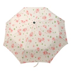 Pink Flowers Pattern Spring Nature Folding Umbrellas by TeesDeck