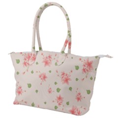 Pink Flowers Pattern Spring Nature Canvas Shoulder Bag